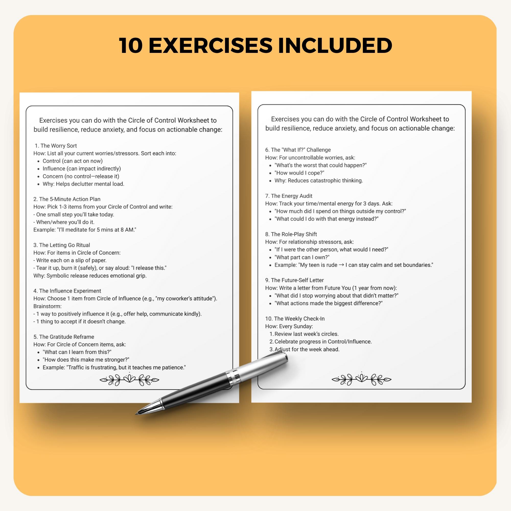 Circle of Control Worksheet - Things I Can Control Poster - Anxiety ...