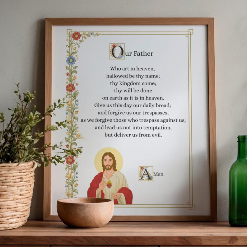 Our Father Prayer Card - Printable Catholic Prayer Card for Kids ...