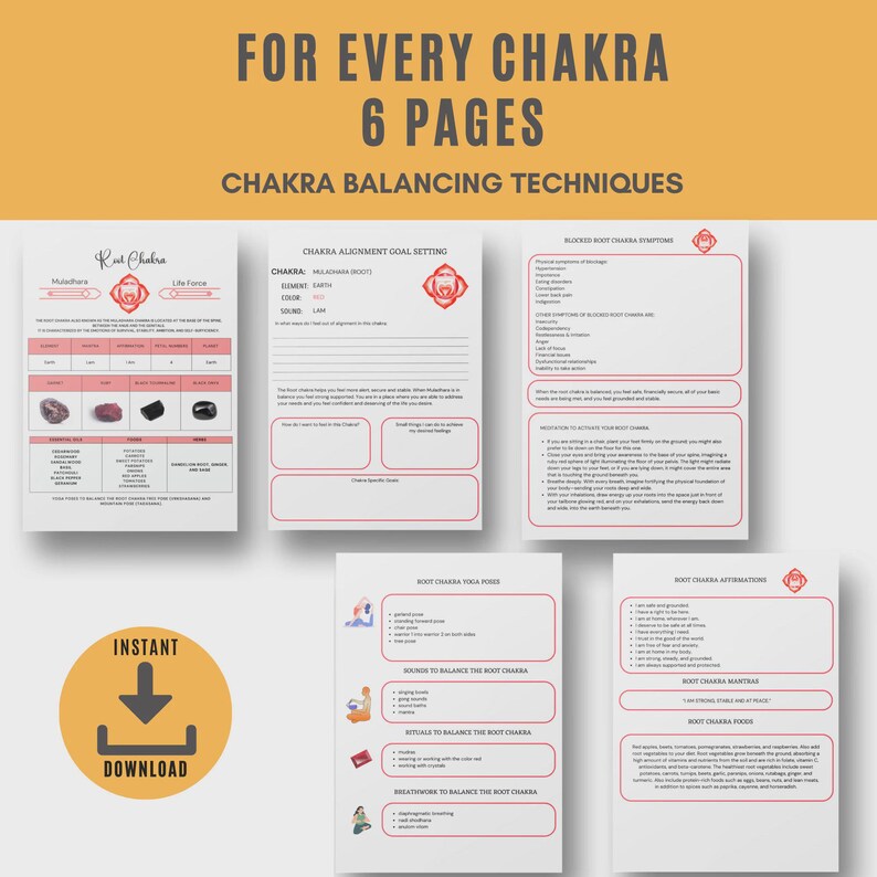 Chakra Study Cards - Printable PDF - Etsy