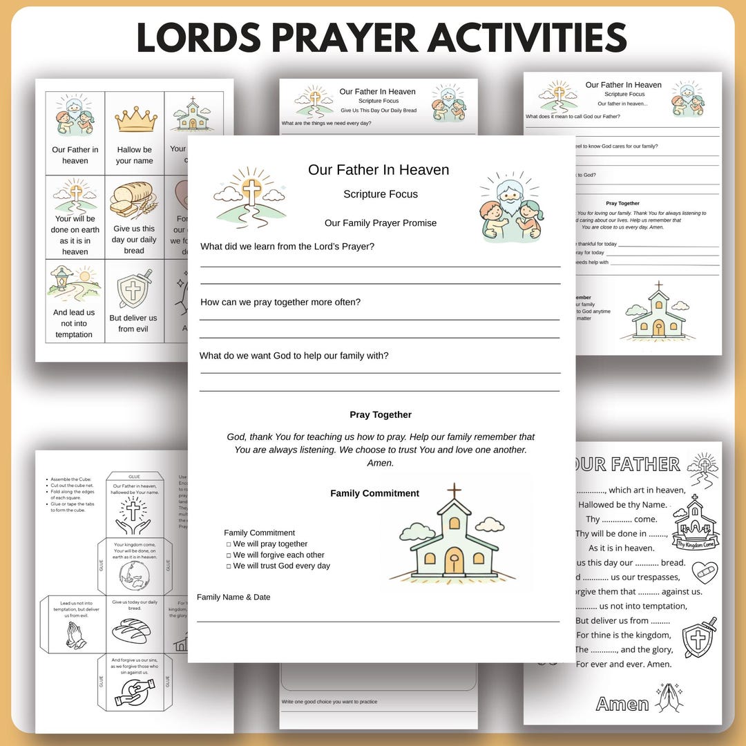 The Lords Prayer Activity, Printable Bible Verse Sunday School Activity ...