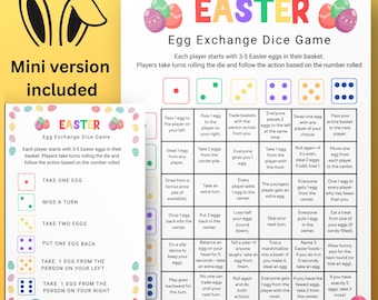 Påsk godis tärningsspel, utskrivbara partyspel, påskaktivitet för barn
