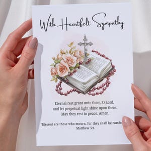 Catholic Sympathy Card Catholic Bereavement Card  Catholic Condolence Card  Catholic Printable Card Grief Card