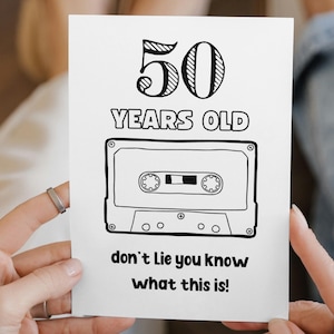 Joyeux 50e anniversaire imprimable carte - téléchargement numérique - carte spéciale 50e - carte d'anniversaire pour mari - carte d'anniversaire femme