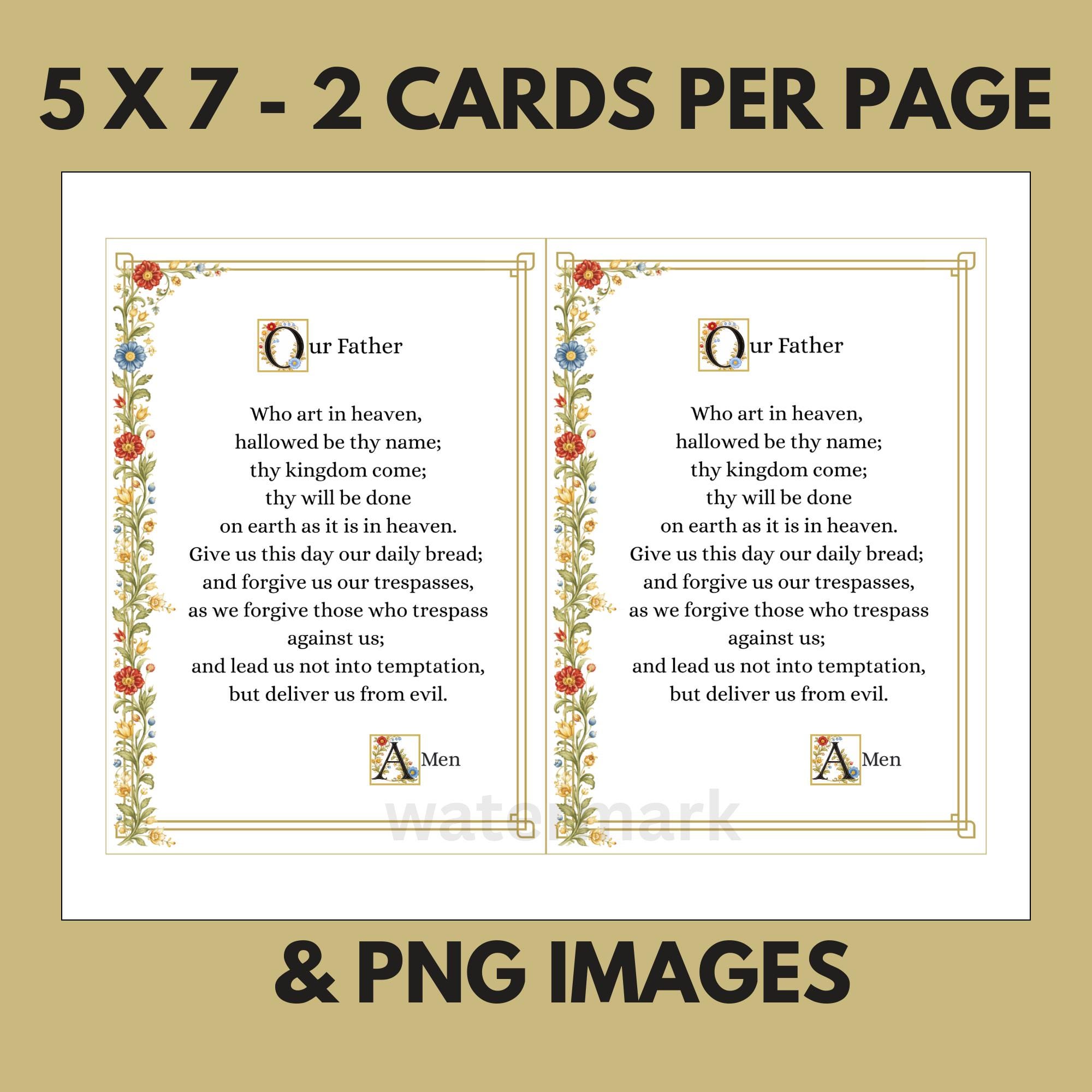 Our Father Prayer Card - Printable Catholic Prayer Card for Kids ...