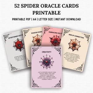 Druckbare Orakelkarten, digitaler Download Kartensatz, spirituelle Anleitung, Affirmation & Manifestation Werkzeuge, Spinnenorakel