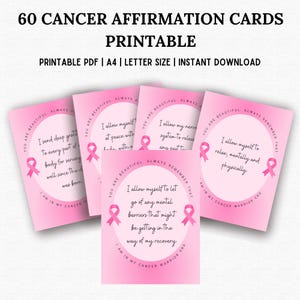 Cartes imprimables d'affirmation du cancer, soutien aux patients atteints de cancer-téléchargement numérique - citations inspirantes pour les combattants du cancer