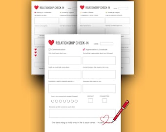 Couples Relationship Check-In Worksheet: Weekly Reflection (PDF Printable)