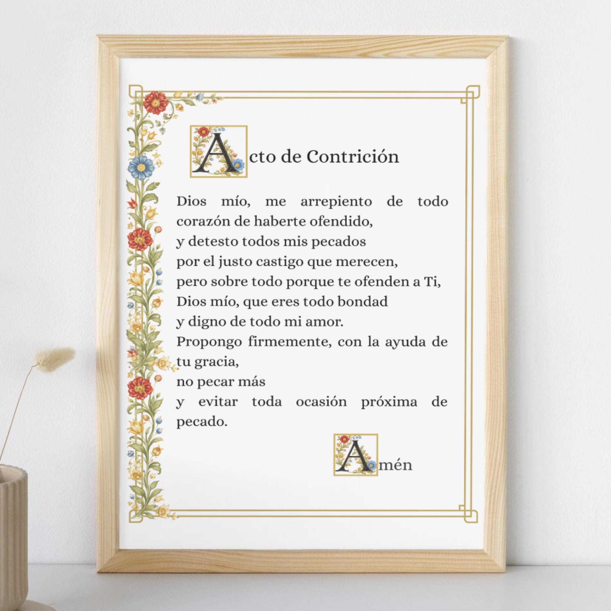 Act of Contrition Prayer, Catholic Printable Wall Art (PDF & PNG Sizes ...
