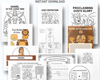 Daniel in the Lion's Den - Bible Story Activity - Sunday School Craft  Lesson Printable