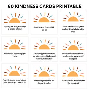 Freundlichkeits-Karten | Printable Positive Affirmation Hinweis Karten | Worte der Ermutigung Karten | Dankbarkeitskarten | Lunch Box Notizen