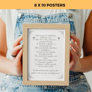 May include: A framed 8 x 10 inch poster with a light wood frame. The poster features a poem with decorative crosses and floral accents. The text is in black and the background is white.