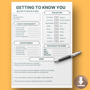 Coworker Questionnaire: Team Building Survey (PDF)