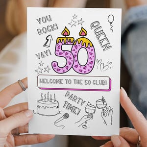 Carte du 50e anniversaire, carte du cinquantième anniversaire, carte d'anniversaire importante, cadeau du 50e anniversaire, cadeau pour homme, demi-cent