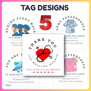 Editable Nurse Appreciation Gift Tags: Printable Thank You Notes (PDF Download)