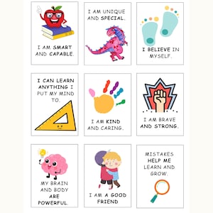 100 Printable Positive Affirmation Cards for Kids – Confidence and Growth Mindset Card Deck