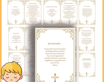 Catholic Prayer Cards Bundle Instant Download for Kids and Adults Prayers
