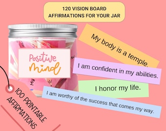 Printable Positive Message Motivational Cards DIY Jar of Positivity (Digital Download)