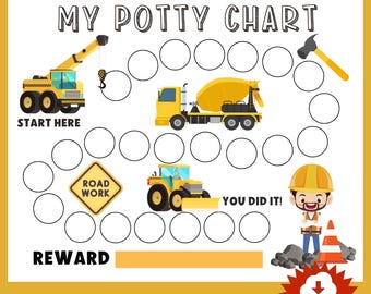 Construction Truck Potty Training Chart: Fun Reward System (Digital Download)