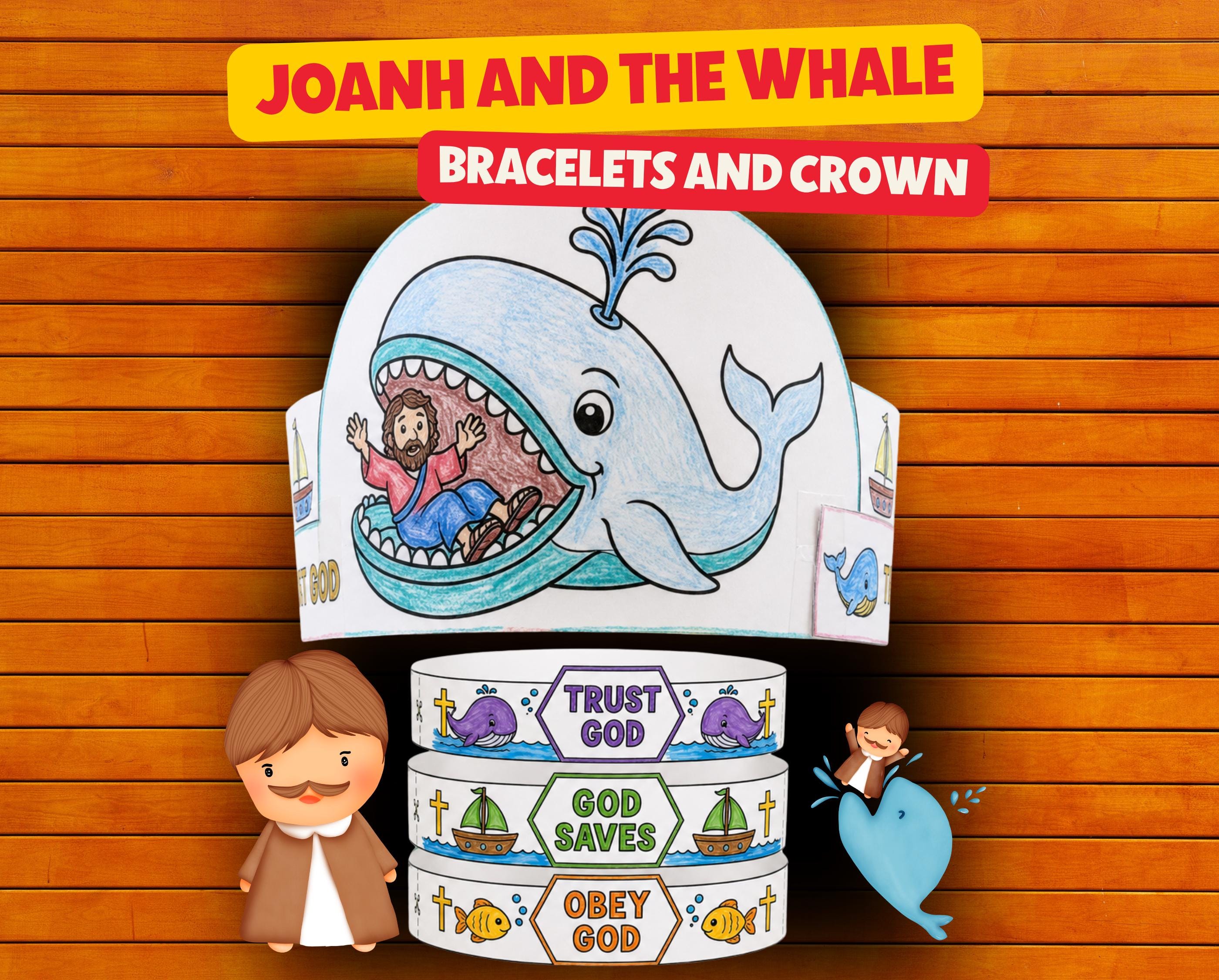 Jonah & The Whale Crown Paper Bracelets Craft Printable, Sunday…
