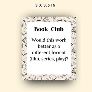 Book Club Conversation Starters Printable