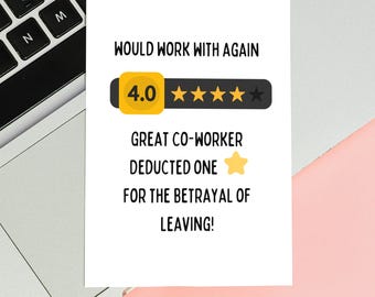 Tarjeta de despedida imprimible y divertida para un compañero de trabajo - Tarjeta de despedida digital - Regalo de jubilación para un nuevo trabajo