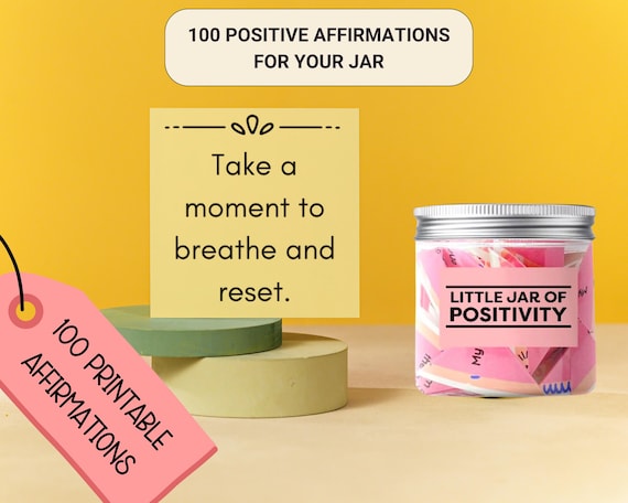 Printable Positive Message Motivational Cards DIY Jar of Positivity (Digital Download)