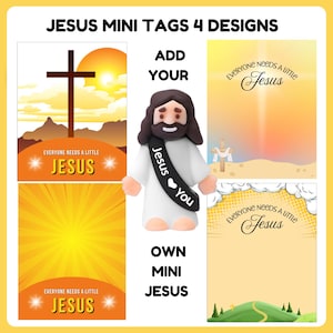 Mini Jesus Printable Tags: Sunday School Church Religious (PDF Download)
