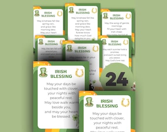 Tarjetas de bendiciones irlandesas: Imprimibles para el Día de San Patricio (Descarga digital)