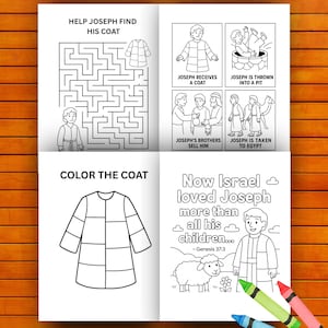 Joseph's Coat Bible Activity Pack: Sunday School Coloring Pages (PDF & PNG Download)