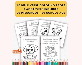 40 Bible Verse Coloring Pages for Kids, Preschool & School Age Sunday School Printable