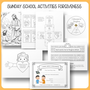 Printable Forgiveness Craft for Kids, Forgive Scripture Coloring Wheel, Printable Bible Activity, Children&#39;s Church Lesson on Forgiveness