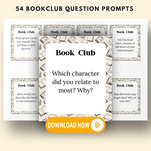 Book Club Conversation Starters Printable