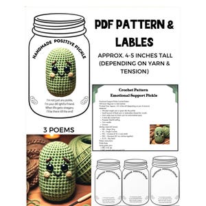 Crochet Emotional Support Pickle Pattern: Amigurumi Plushie (PDF)
