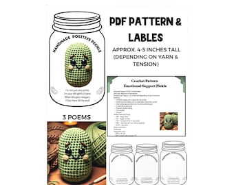 Crochet Emotional Support Pickle Pattern: Amigurumi Plushie (PDF)