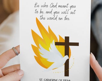 Regalo per la Cresima Cattolica - Biglietto con citazione di Santa Caterina da Siena - Incoraggiamento per adolescenti - Scritture ispiratrici
