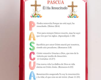 Carte de Pâques chrétienne imprimable, PASCUA Él Ha Resucitado, carte de bonne résurrection pour les familles