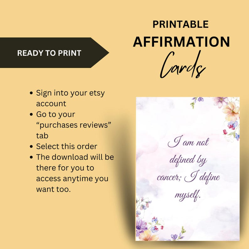 Cancer Card.pdf Printable Cancer Affirmation Cards , Support for Cancer Patients ...