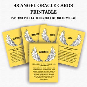 Angel Number Messages Oracle Deck, Printable Oracle Card Deck, Spirit Guide Message, Spiritual Guidance & Connection with Angels