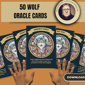 Wolf Orakel Karten, Mystisches Deck für Weissagung, Krafttier Anleitung, Tarot & Orakel Lesewerkzeuge