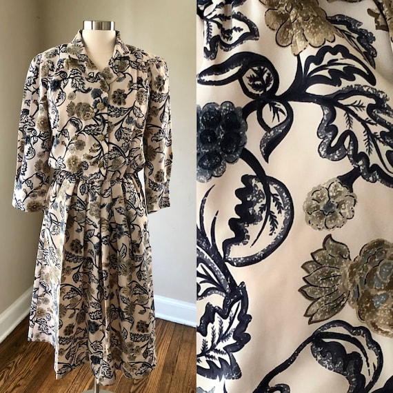 Size M Vintage 80s Dress Breli Originals Floral Vi