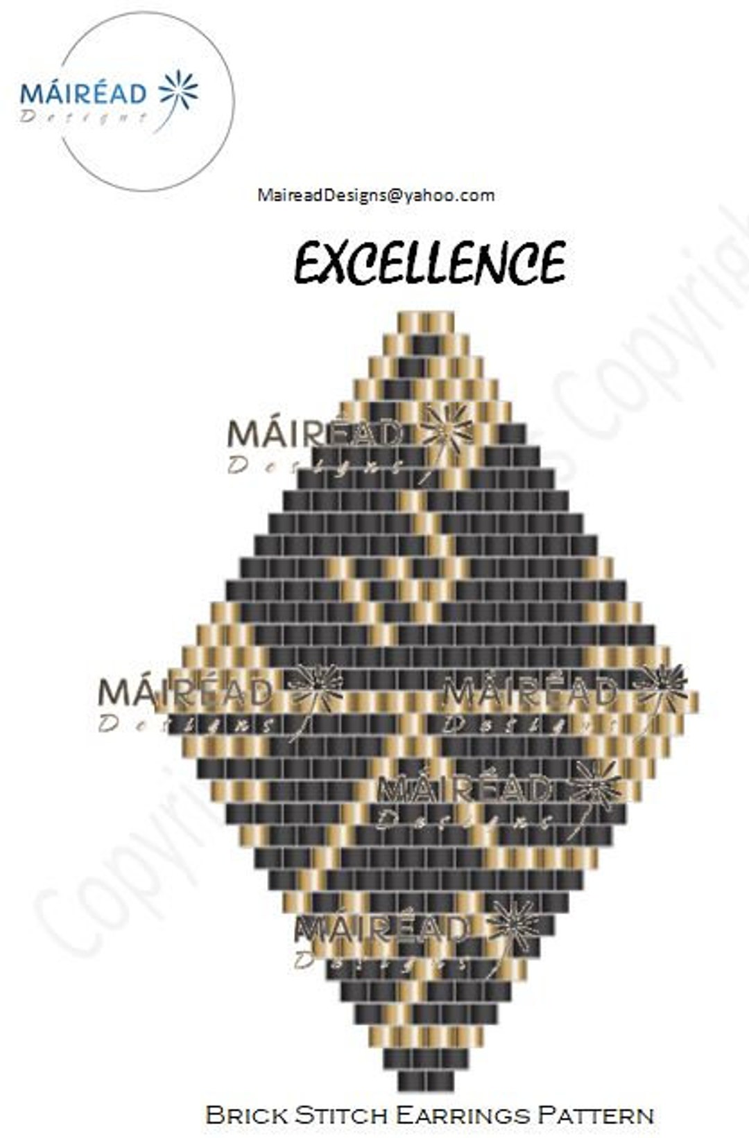 Excellence Brick Stitch Earring Pattern PDF - Etsy