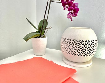 Ensemble de serviettes en coton rose saumon : Linge de table pour Garden Party printanier