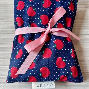 Medium Size Pain-Relieving Hot Cool Pack Athlete Provides Comfort Red Apples Navy White Polka Dot Great Gift/Present Mom Friend Sister