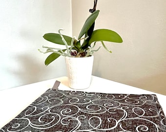 Set of Extra Large Swirl Patterned Potholders--Heat-Resistant, Black Silver Gray Grey Vines Baking, Cooking, Kitchen, Chef, Baker, Cake