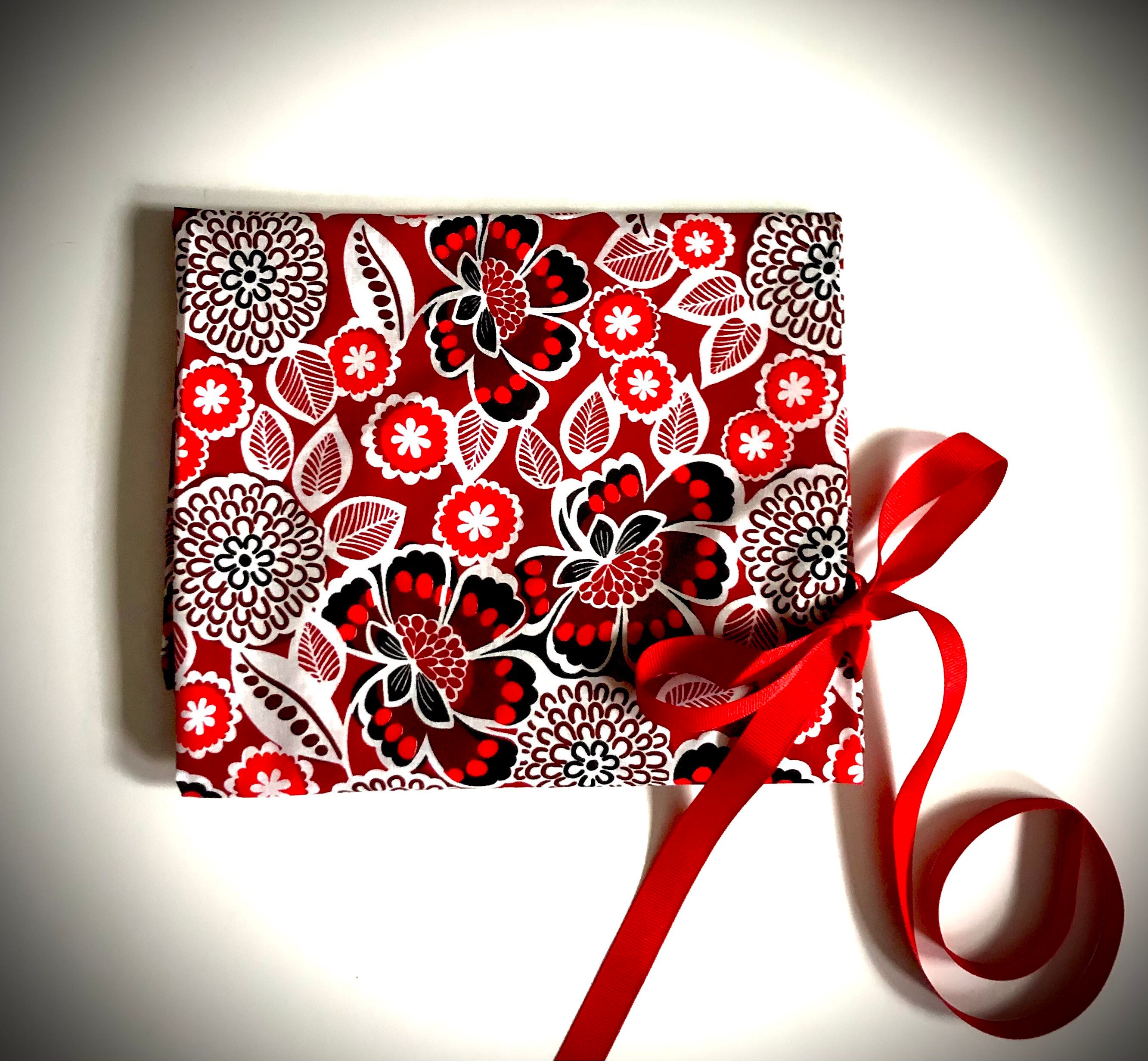 Adjustable Floral Cotton Apron, Red, Black and White - Etsy