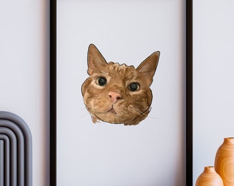 Custom cat portrait| pet art| cat memorial| cat birthday| custom cat gift| cat portrait| mothers day| wedding gift| cat mom| personalized
