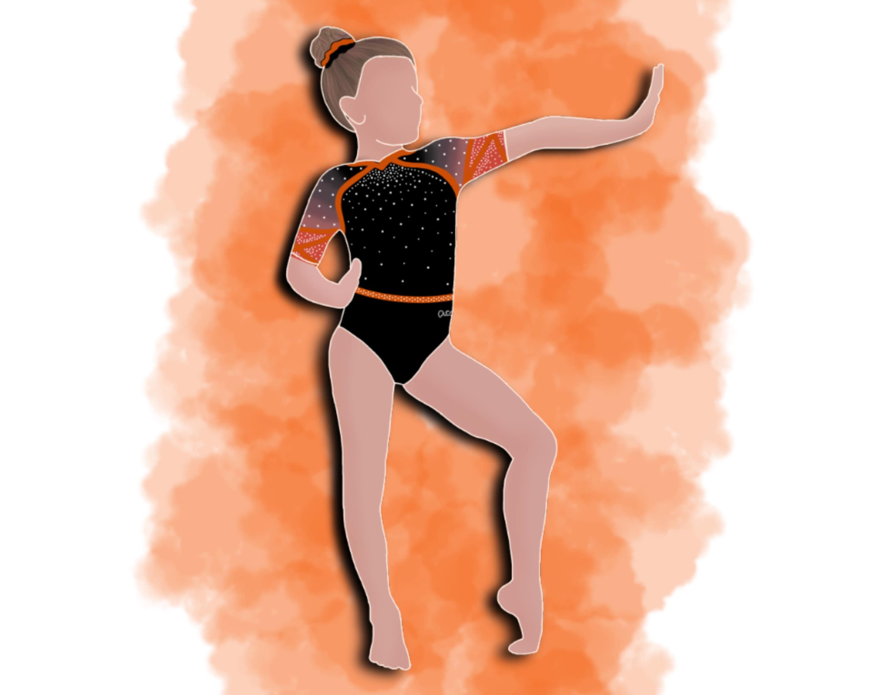 Custom digital gymnastics drawing 1 person Etsy
