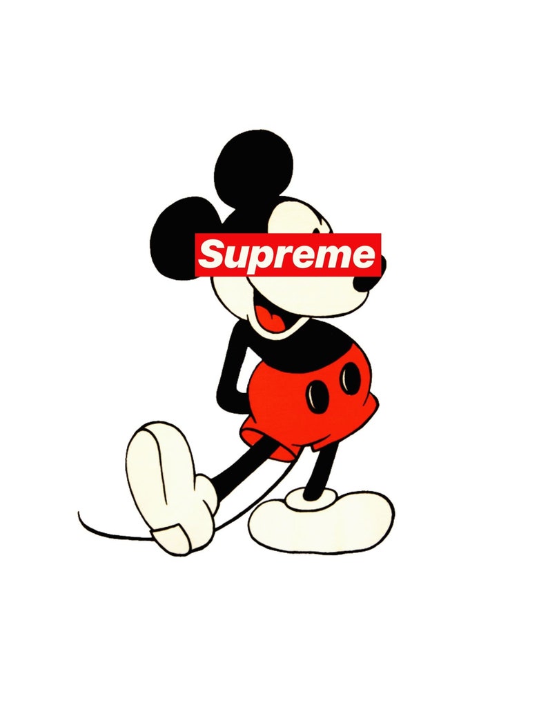 Mickey Mouse x SUPREME Printable Etsy Mickey Mouse x SUPREME Printable Etsy