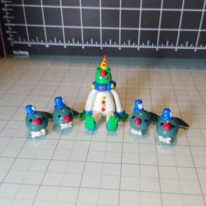 Frog Clown Polymer Clay Figure Desk Buddy