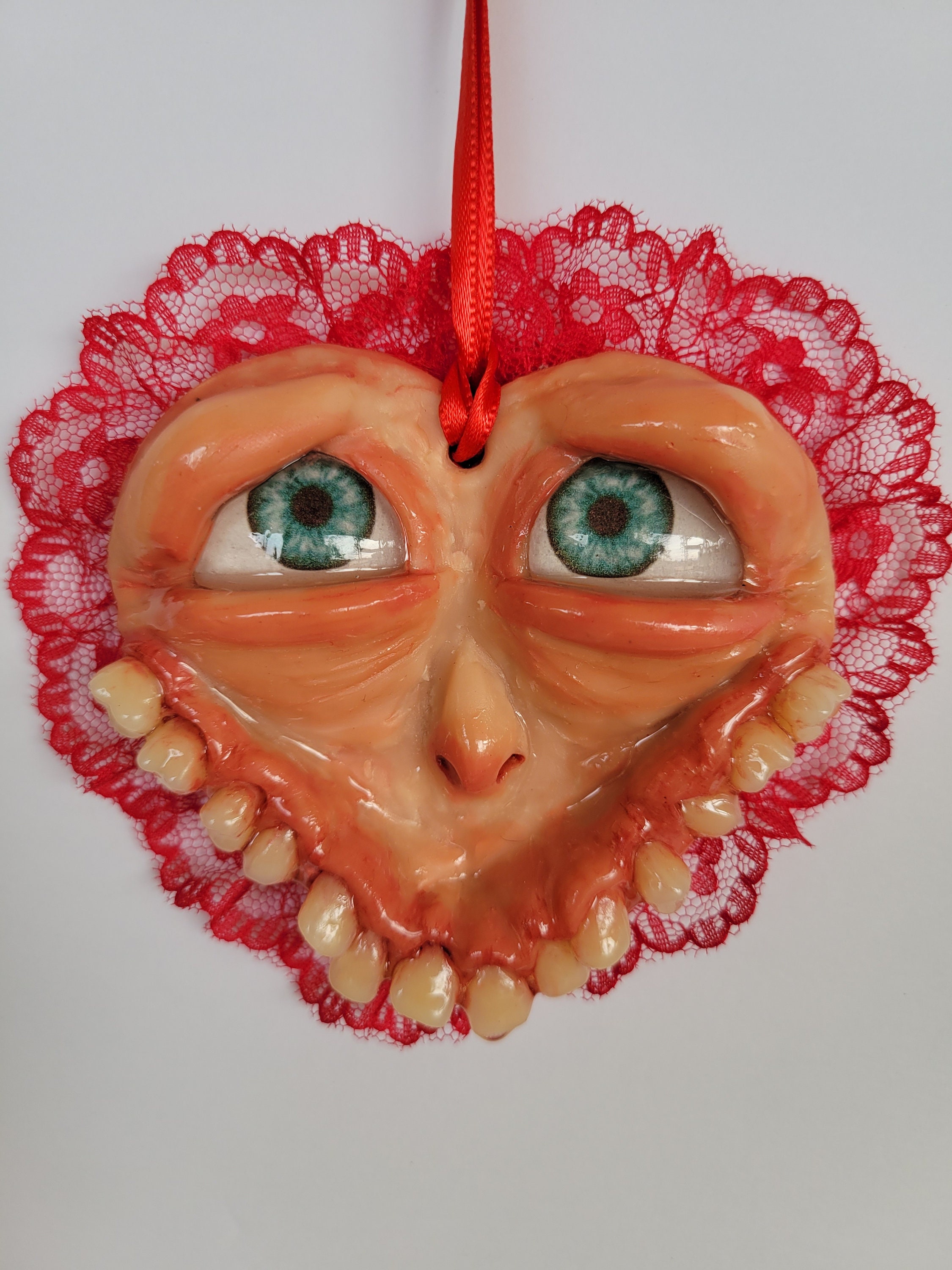 LaceFace Valentines Ornament